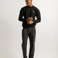 Jacquard Stripe Crewneck Knit / BLACK