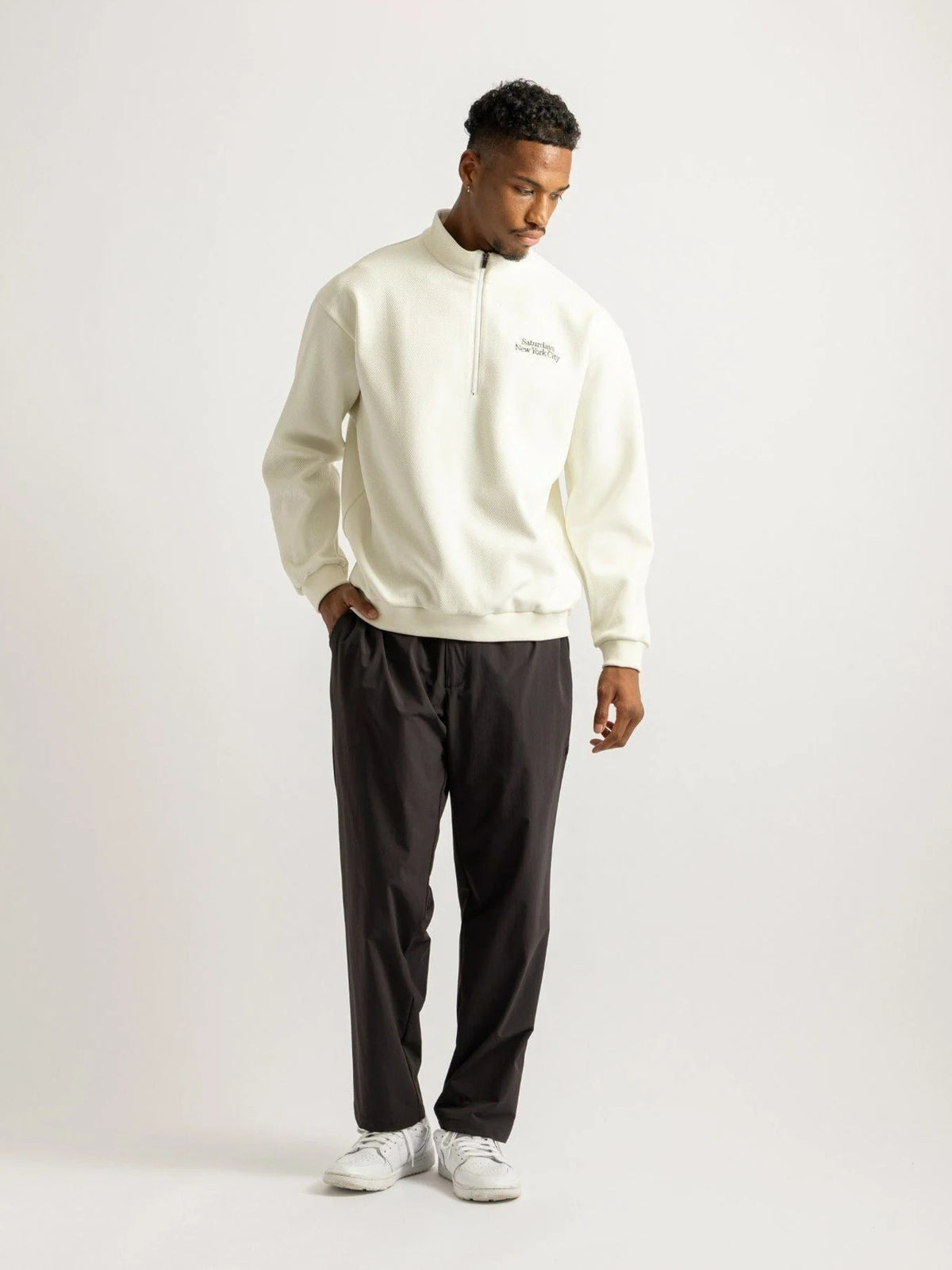 Kersey Sweat Half Zip Pullover / WHITE