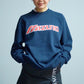 MIZUNO Classic Logo Print Crew Sweat(NAVY)