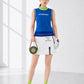 (DECEMBER MAY) Mesh-paneled sleeve less mock neck  / WOMEN  / BLUE