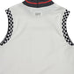 (DECEMBER MAY) Mesh-paneled sleeve less mock neck  / WOMEN  / WHITE