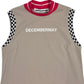 (DECEMBER MAY) Mesh-paneled sleeve less mock neck  / WOMEN  / BEIGE
