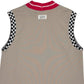 (DECEMBER MAY) Mesh-paneled sleeve less mock neck  / WOMEN  / BEIGE