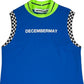 (DECEMBER MAY) Mesh-paneled sleeve less mock neck  / WOMEN  / BLUE