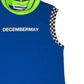 (DECEMBER MAY) Mesh-paneled sleeve less mock neck  / WOMEN  / BLUE