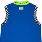(DECEMBER MAY) Mesh-paneled sleeve less mock neck  / WOMEN  / BLUE