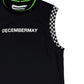 (DECEMBER MAY) Mesh-paneled sleeve less mock neck  / WOMEN  / BLACK