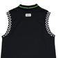 (DECEMBER MAY) Mesh-paneled sleeve less mock neck  / WOMEN  / BLACK