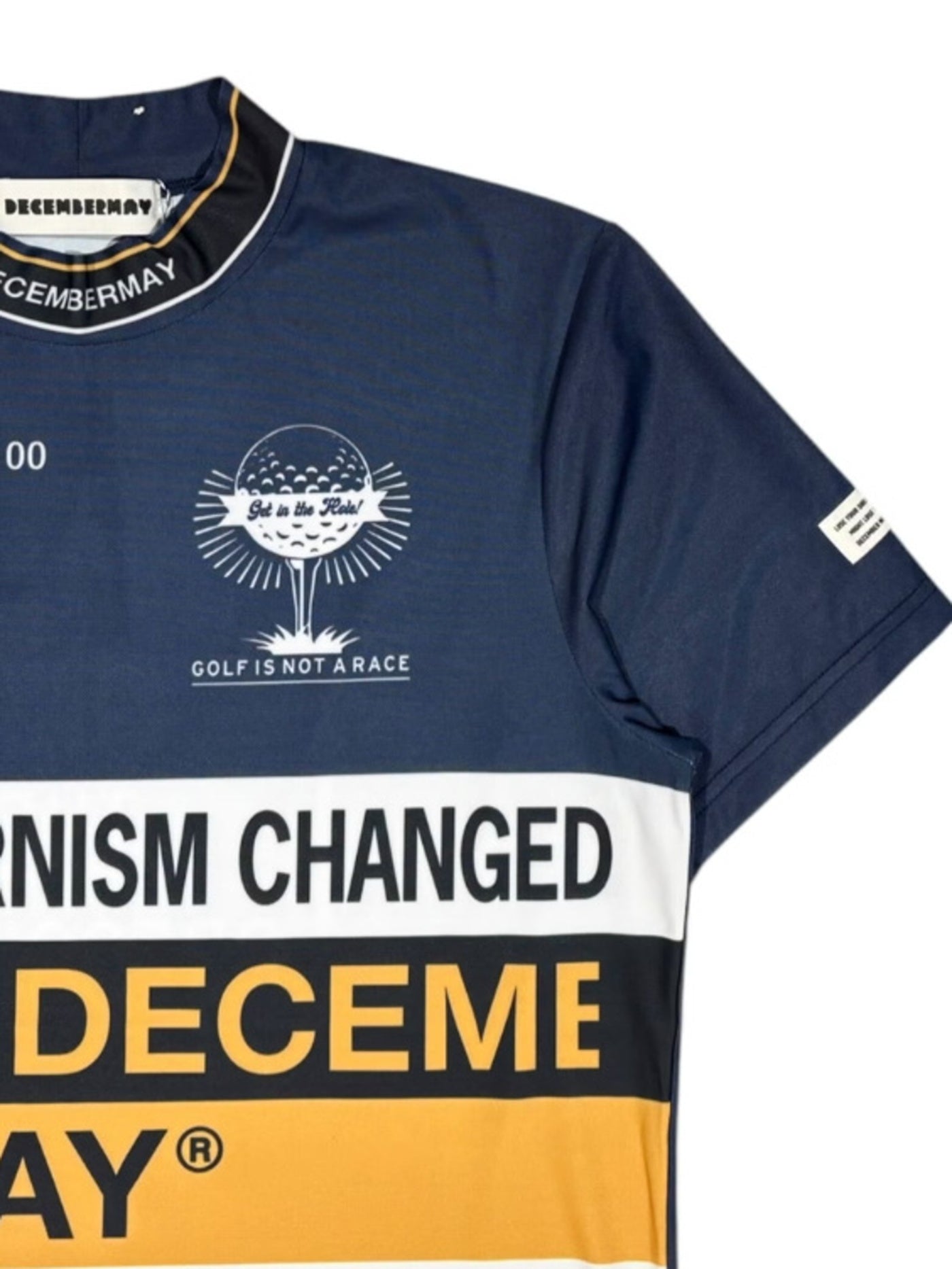 (DECEMBER MAY) Post-modernism mock neck shirt / WOMEN  / NAVY