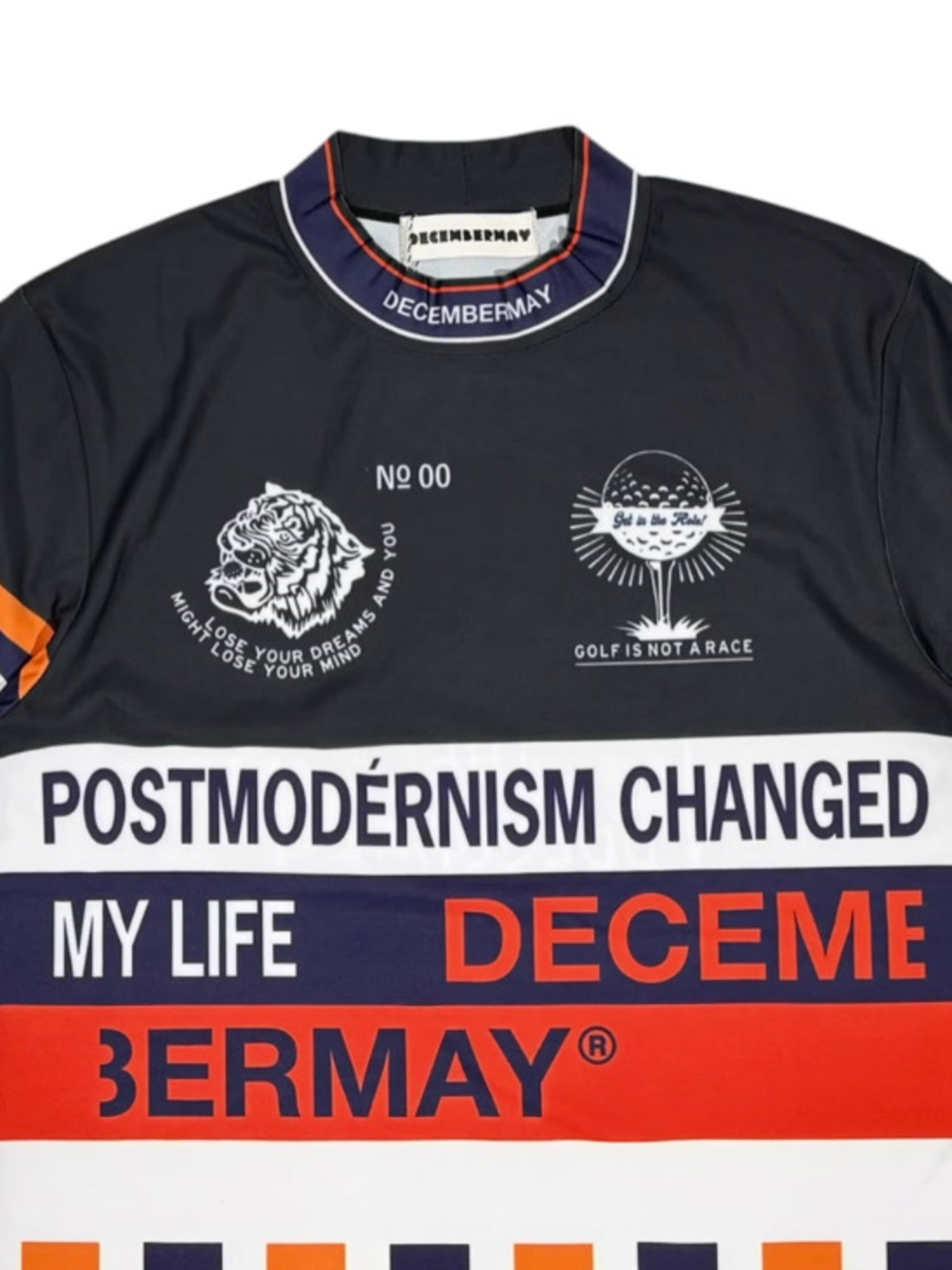 (DECEMBER MAY) Post-modernism mock neck shirt / WOMEN  / BLACK