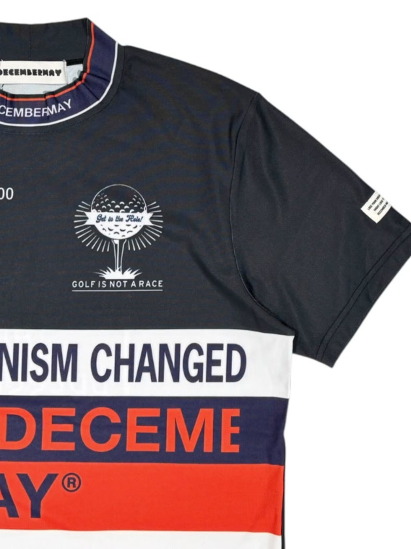 (DECEMBER MAY) Post-modernism mock neck shirt / WOMEN  / BLACK