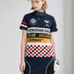 (DECEMBER MAY) Post-modernism mock neck shirt / WOMEN  / NAVY