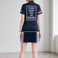 (DECEMBER MAY) Post-modernism mock neck shirt / WOMEN  / NAVY
