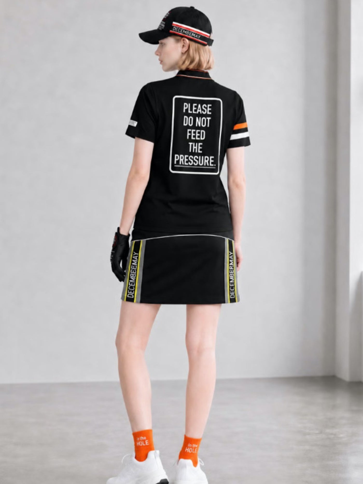 (DECEMBER MAY) Post-modernism mock neck shirt / WOMEN  / BLACK