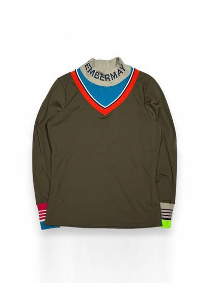 (DECEMBER MAY) Fake layered warmmock / WOMEN  / KHAKI