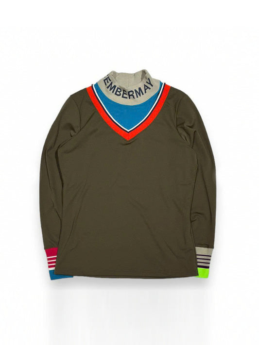 (DECEMBER MAY) Fake layered warmmock / WOMEN  / KHAKI