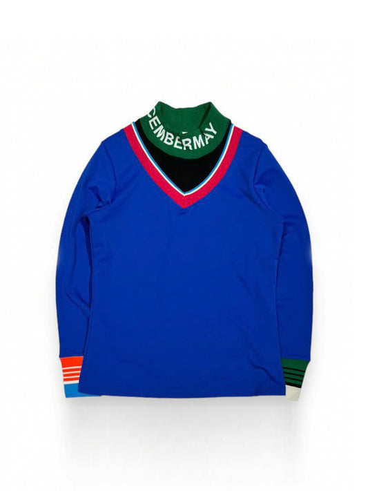(DECEMBER MAY) Fake layered warmmock / WOMEN  / BLUE