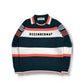 (DECEMBER MAY) Stripe knit polo / WOMEN  / D.GREEN