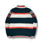 (DECEMBER MAY) Stripe knit polo / WOMEN  / D.GREEN