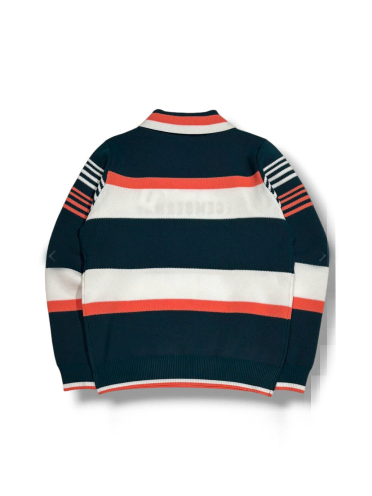 (DECEMBER MAY) Stripe knit polo / WOMEN  / D.GREEN