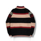 (DECEMBER MAY) Stripe knit polo / WOMEN  / BLACK