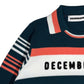 (DECEMBER MAY) Stripe knit polo / WOMEN  / D.GREEN