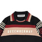 (DECEMBER MAY) Stripe knit polo / WOMEN  / BLACK