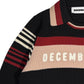 (DECEMBER MAY) Stripe knit polo / WOMEN  / BLACK