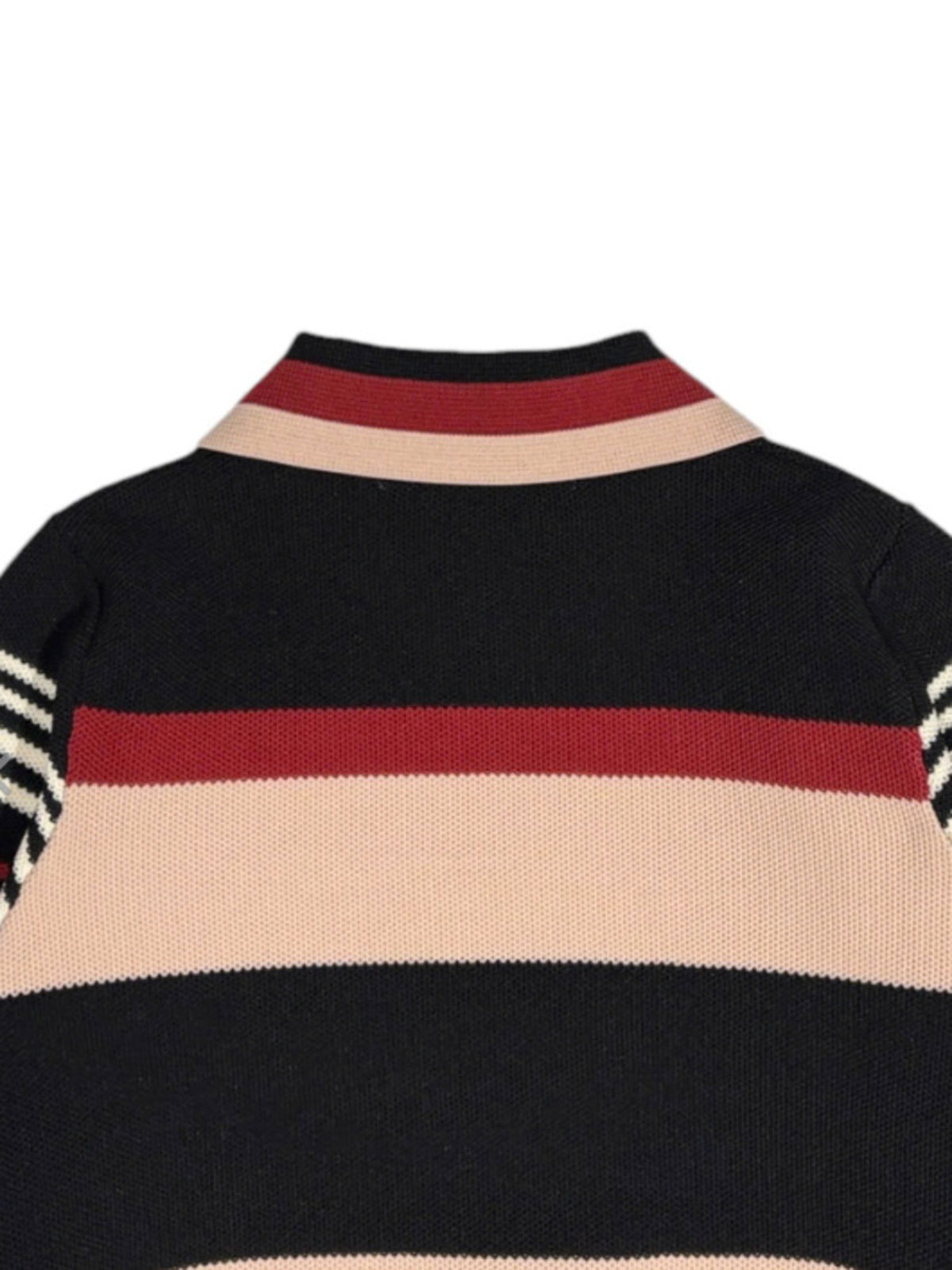 (DECEMBER MAY) Stripe knit polo / WOMEN  / BLACK