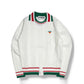 (DECEMBER MAY) Calm stripe knit polo / WOMEN  / WHITE
