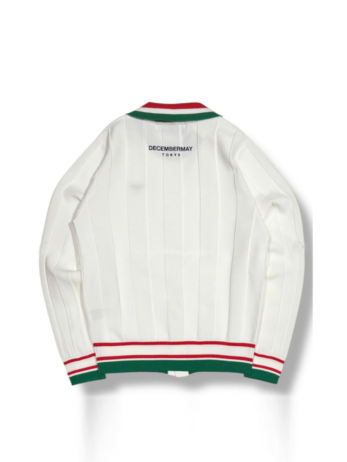 (DECEMBER MAY) Calm stripe knit polo / WOMEN  / WHITE