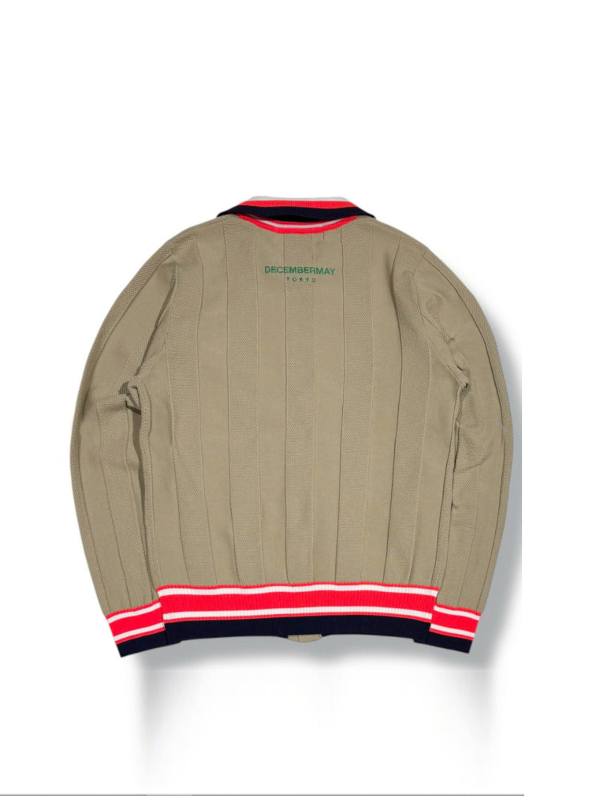 (DECEMBER MAY) Calm stripe knit polo / WOMEN  / BEIGE