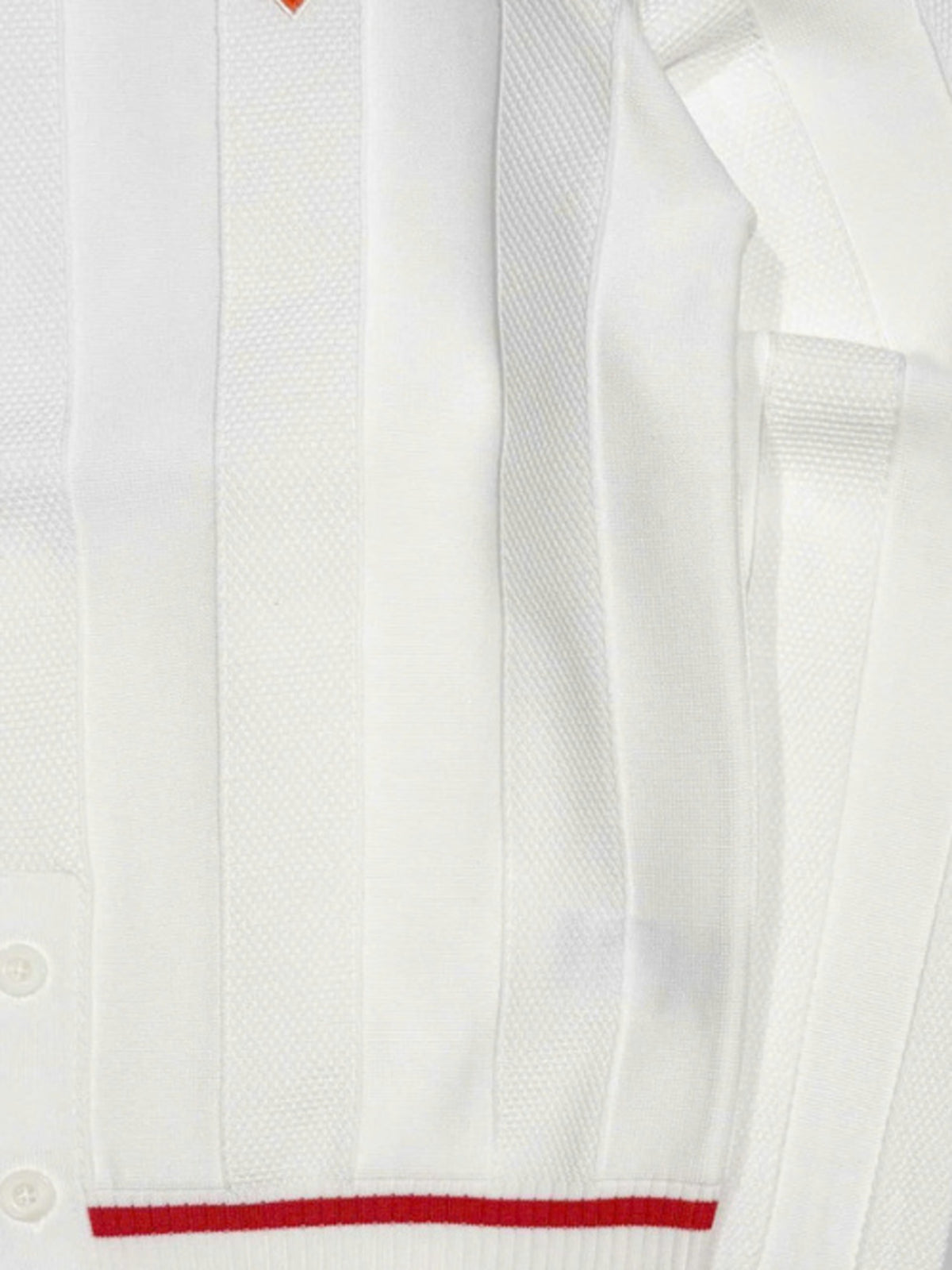 (DECEMBER MAY) Calm stripe knit polo / WOMEN  / WHITE