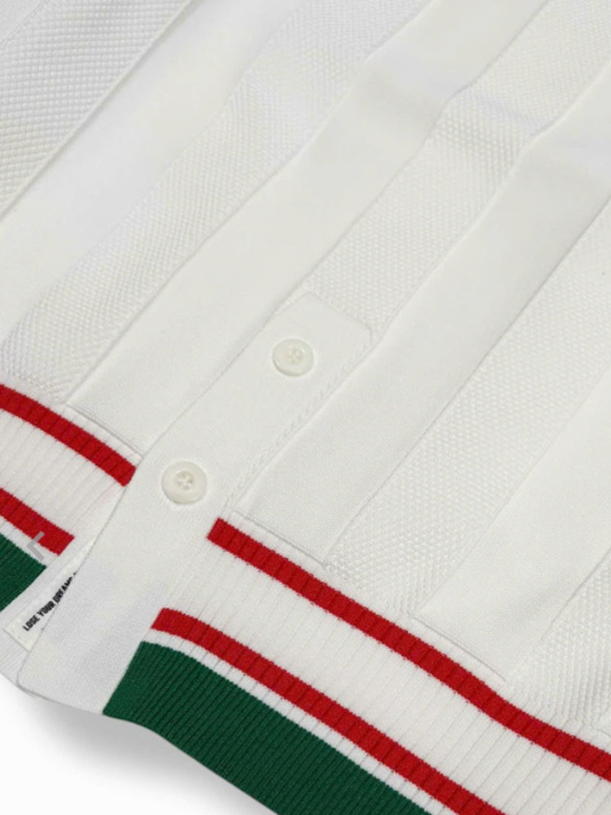 (DECEMBER MAY) Calm stripe knit polo / WOMEN  / WHITE