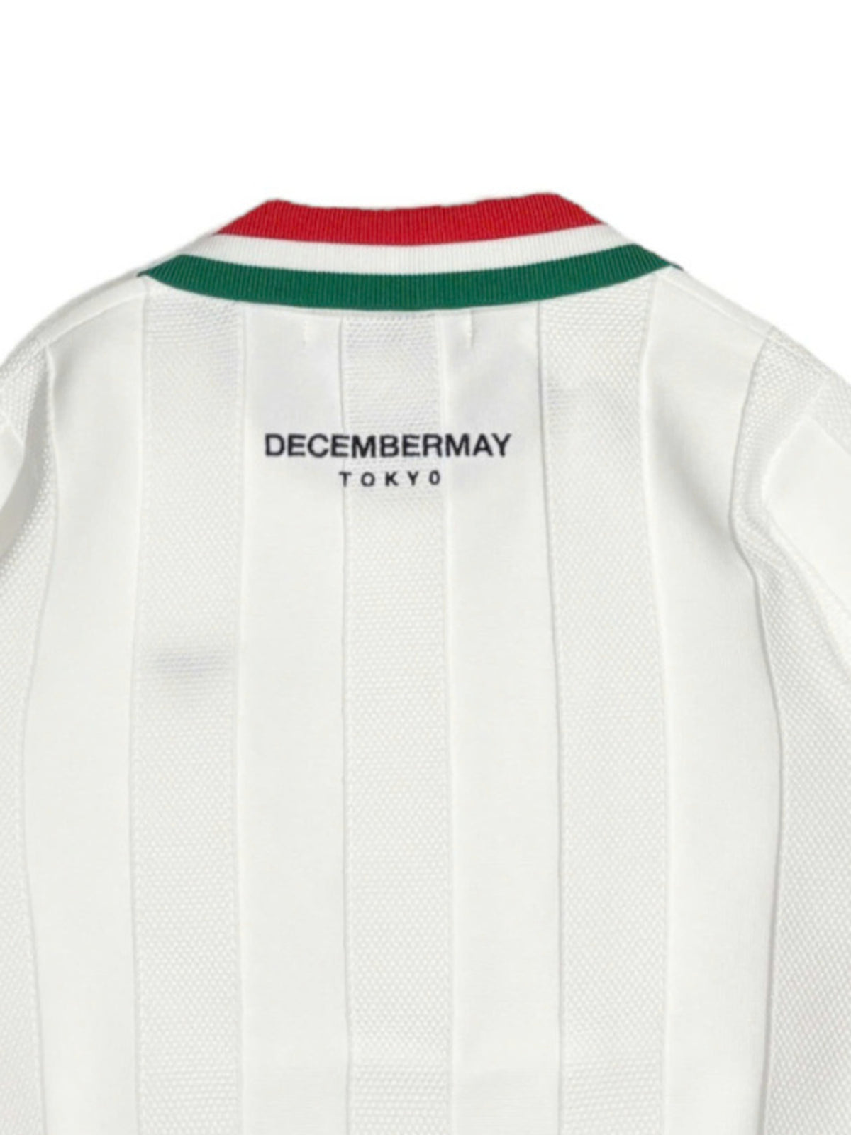 (DECEMBER MAY) Calm stripe knit polo / WOMEN  / WHITE