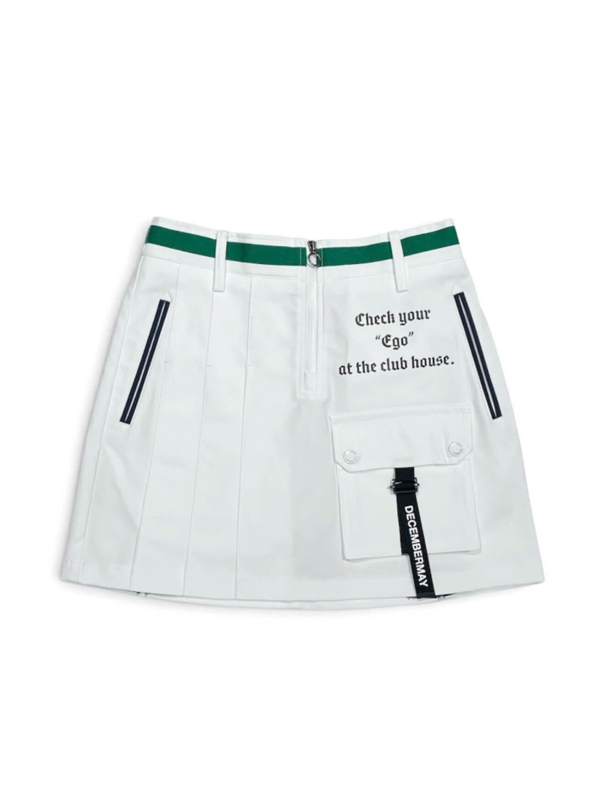 (DECEMBER MAY) Asymmetry pleats skirt / WOMEN  / WHITE