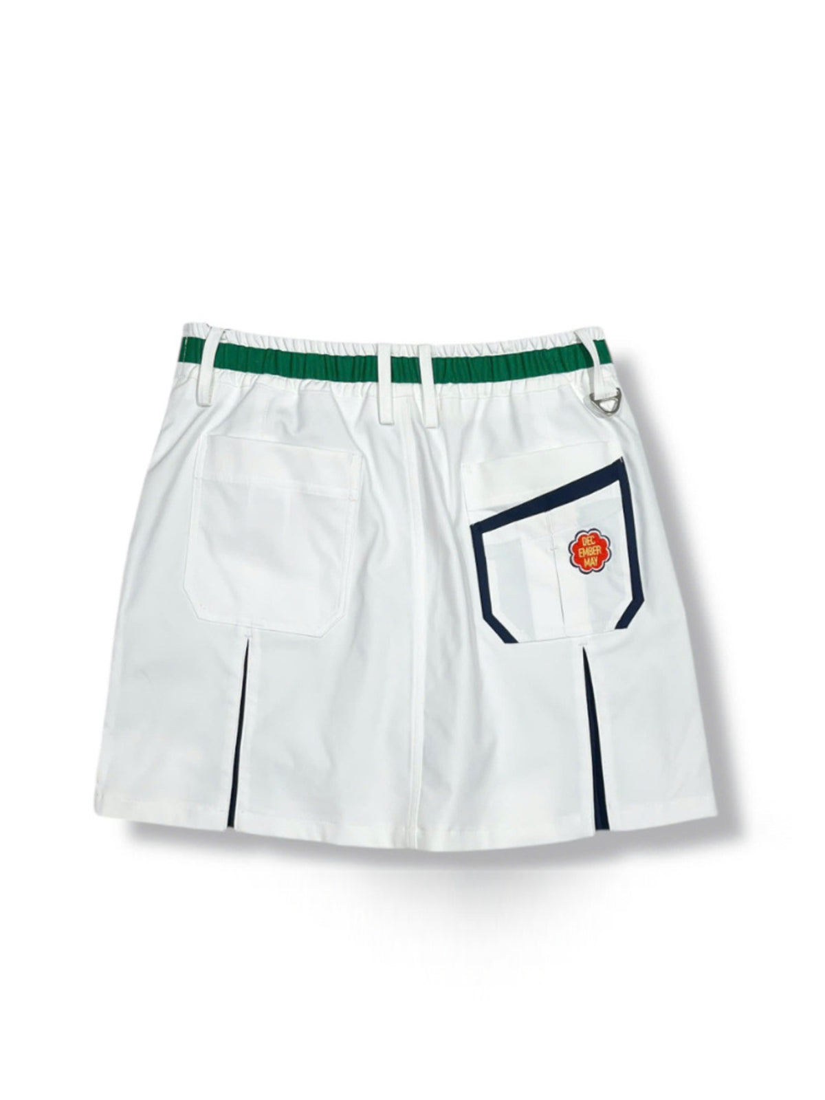 (DECEMBER MAY) Asymmetry pleats skirt / WOMEN  / WHITE