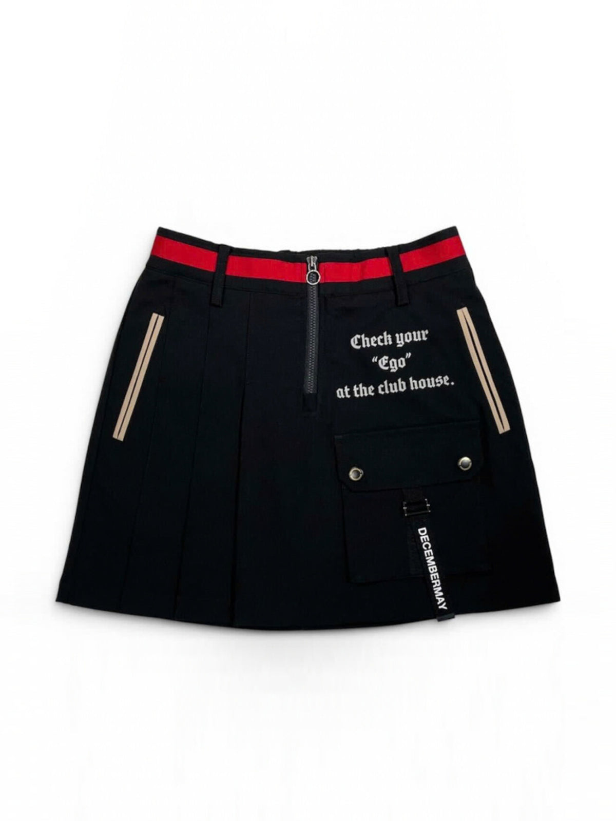 (DECEMBER MAY) Asymmetry pleats skirt / WOMEN  / BLACK