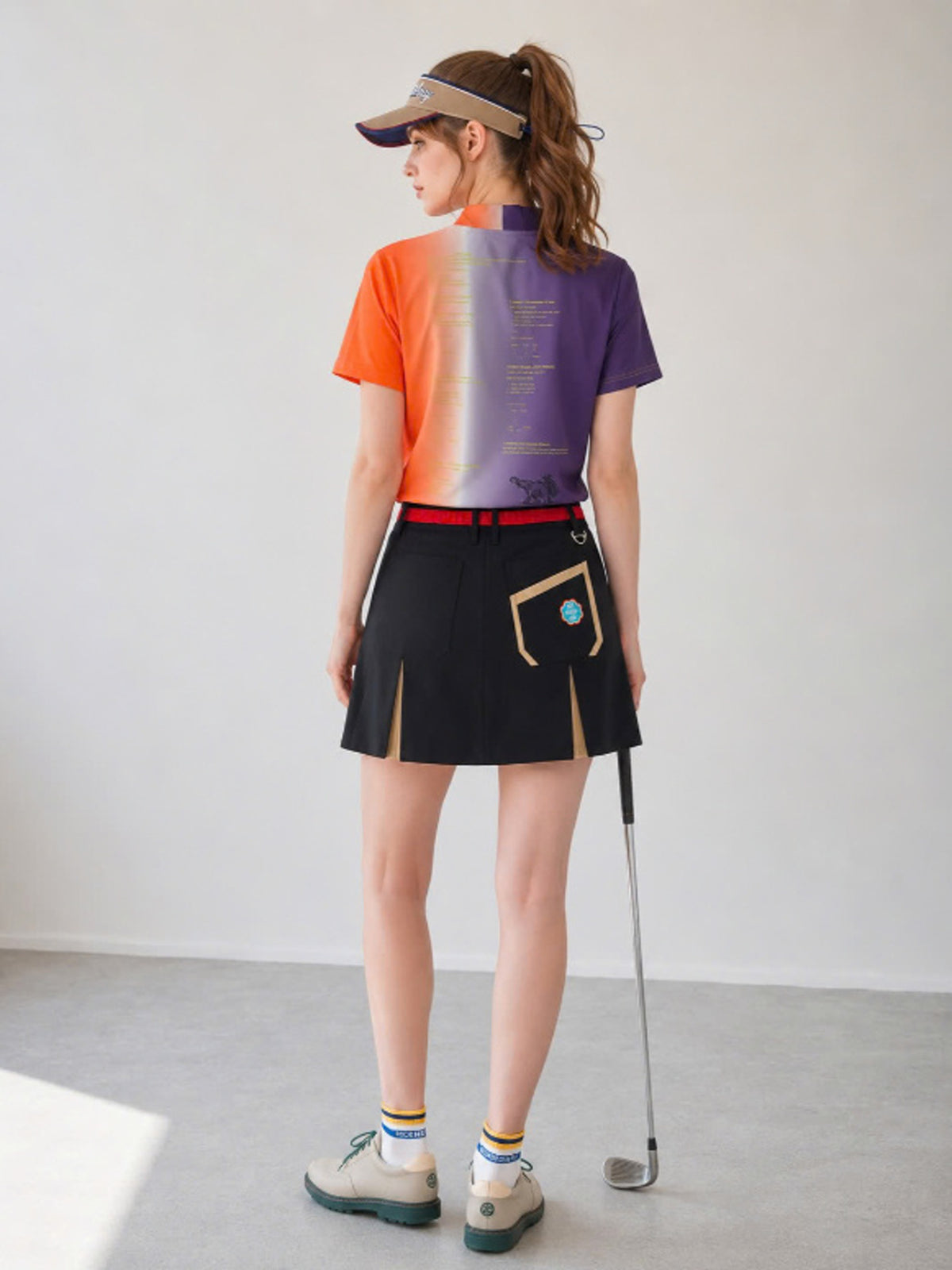 (DECEMBER MAY) Asymmetry pleats skirt / WOMEN  / BLACK