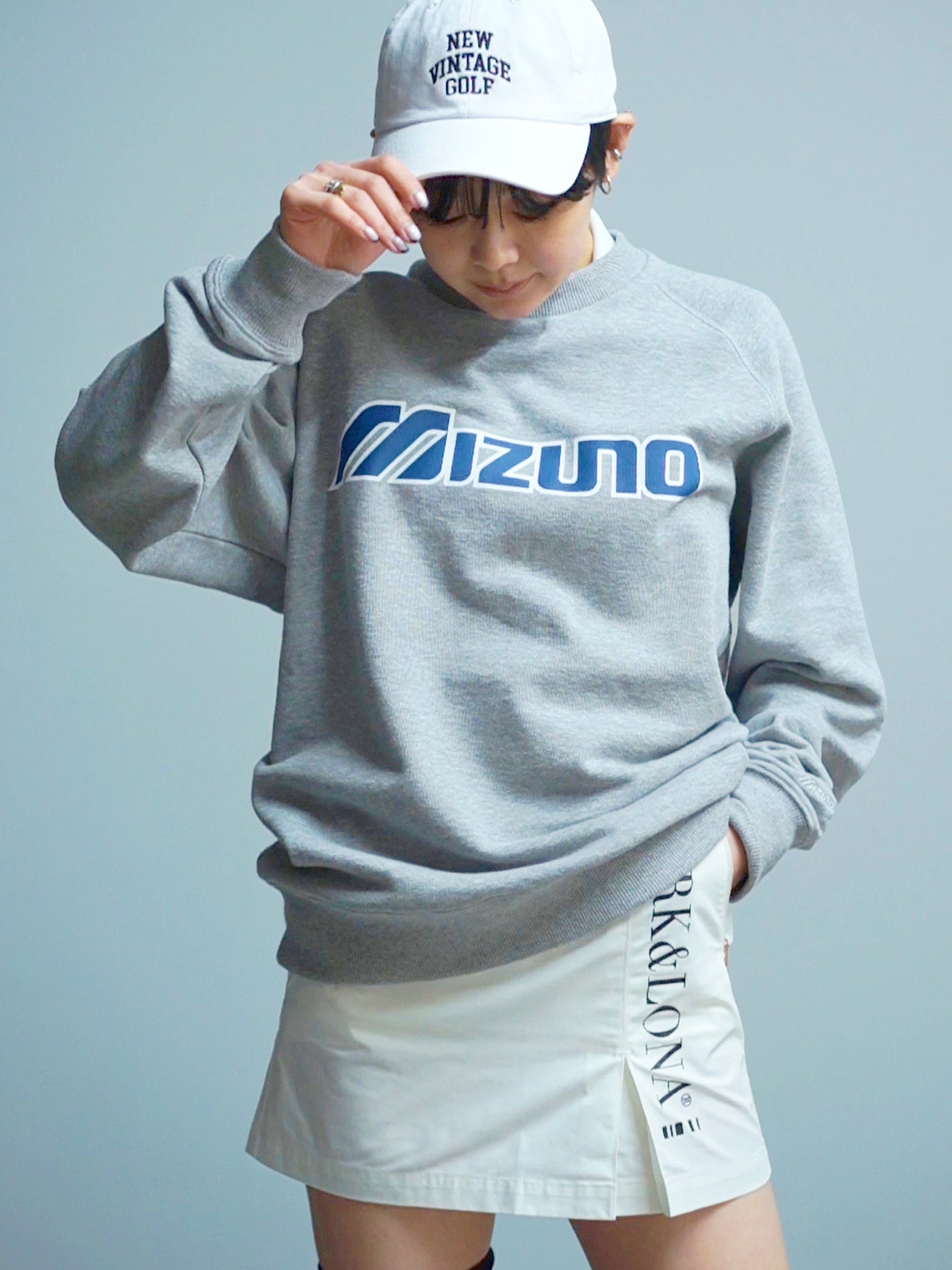 MIZUNO Classic Logo Print Crew Sweat(GREY)