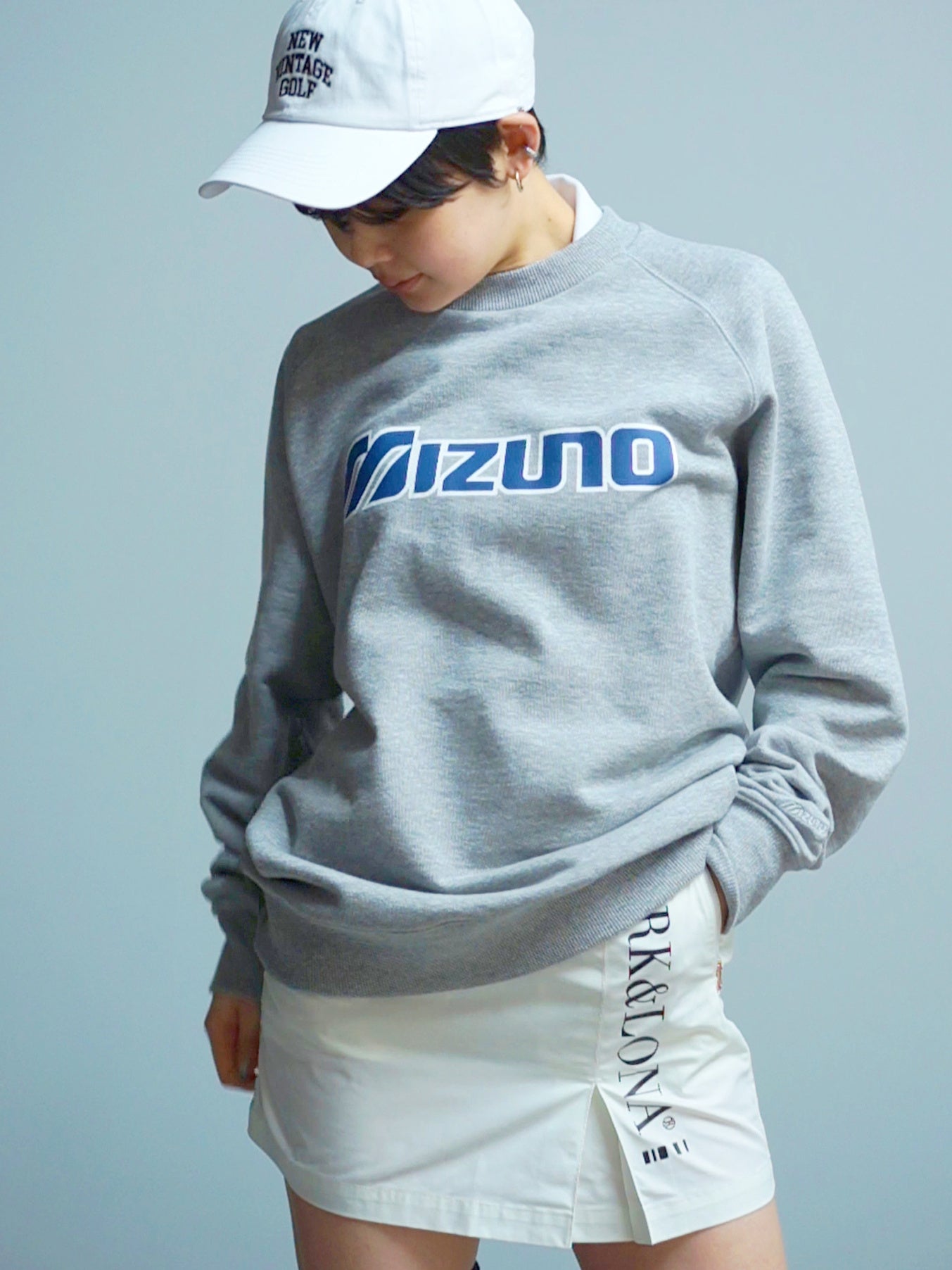 MIZUNO Classic Logo Print Crew Sweat(GREY)