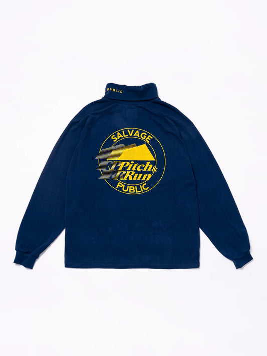 SVKA6015［サルベージパブリックコレパ］ホヌタートルネックL/S (Pitch ＆ Run) / NAVY