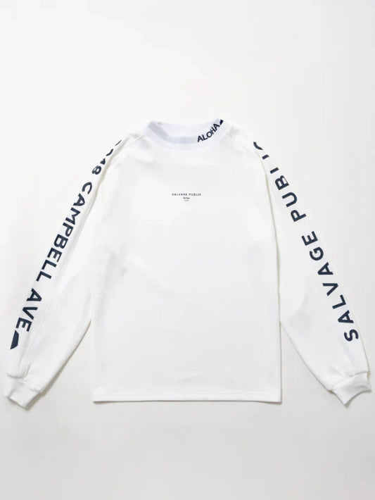 SVKA5017［サルベージパブリックコレパ］アラパイナモックネック L/S（CAMPBELL AVE） / WHITE