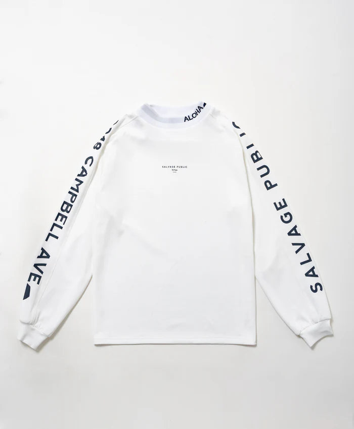 SVKA5017［サルベージパブリックコレパ］アラパイナモックネック L/S（CAMPBELL AVE） / WHITE