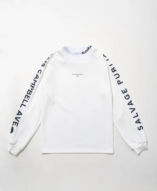 SVKA5017［サルベージパブリックコレパ］アラパイナモックネック L/S（CAMPBELL AVE） / WHITE