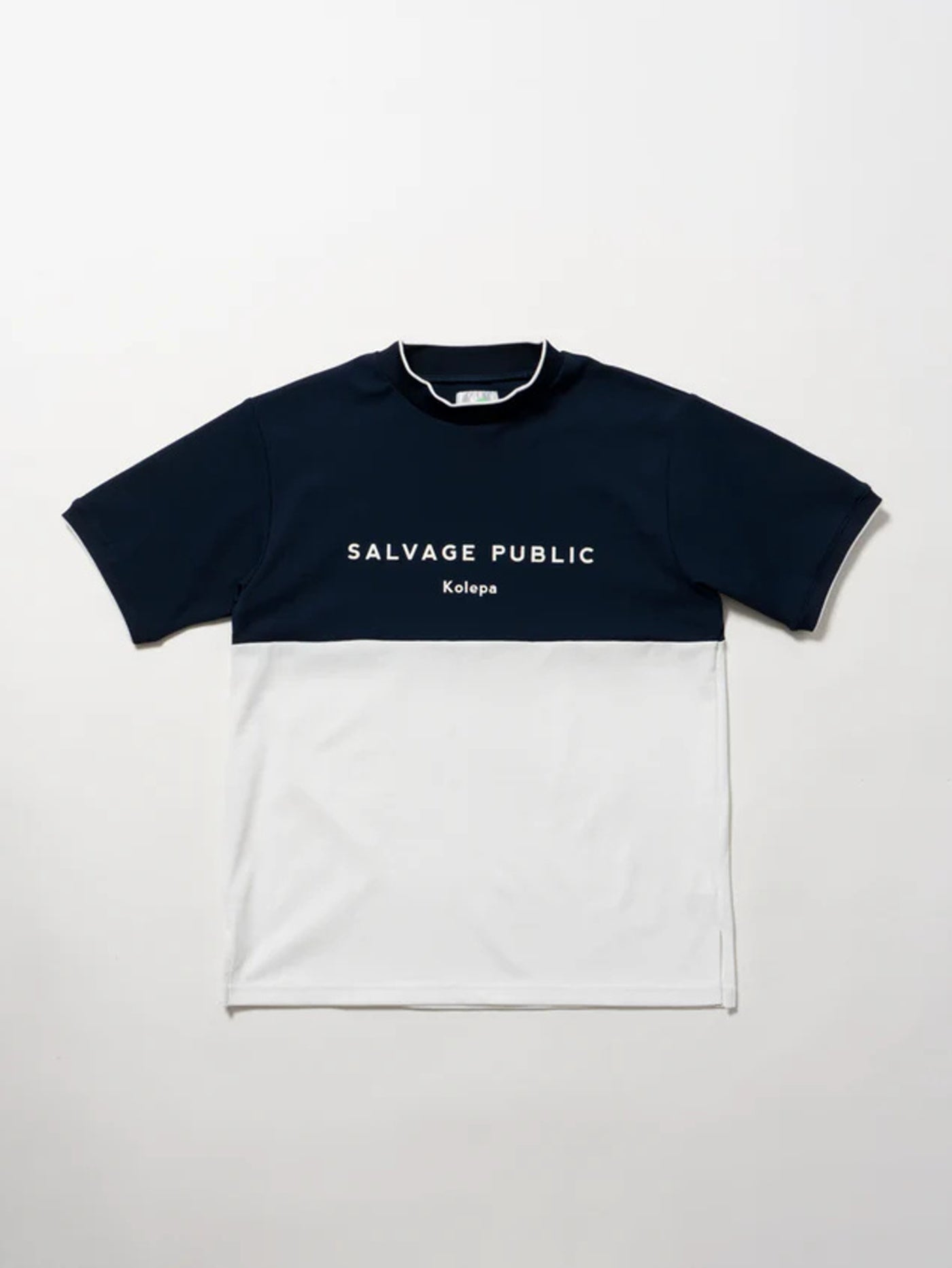 SVKS6010［サルベージパブリックコレパ］クリナポハポハバイカラーモックネック（Kolepa Stamp） / NAVY×WHITE