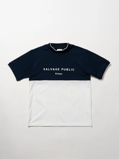 SVKS6010［サルベージパブリックコレパ］クリナポハポハバイカラーモックネック（Kolepa Stamp） / NAVY×WHITE