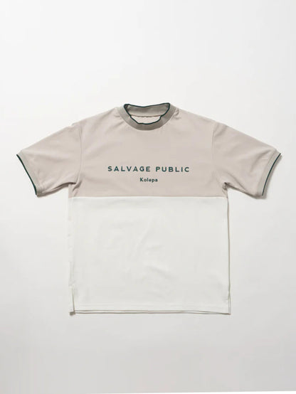 SVKS6010［サルベージパブリックコレパ］クリナポハポハバイカラーモックネック（Kolepa Stamp） / GREIGE×WHITE