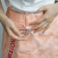 Gauge Trapeze Mini Skirt  | WOMEN / ORANGE