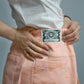 Gauge Trapeze Mini Skirt  | WOMEN / ORANGE